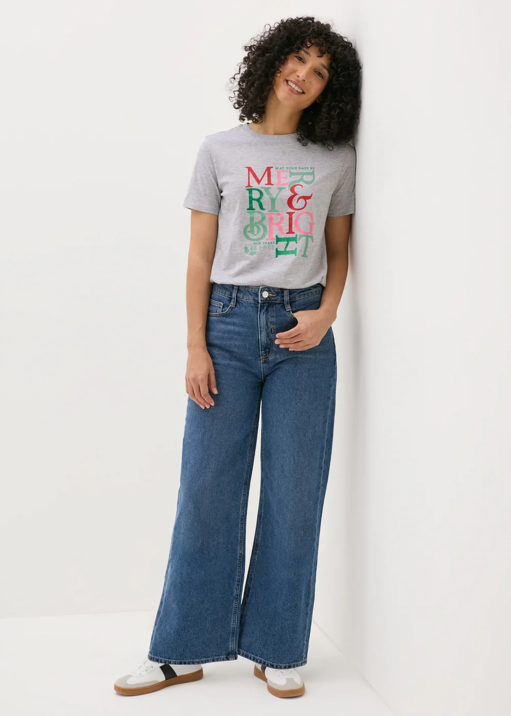 Grey Christmas Merry & Bright T-Shirt - 8 Image 2