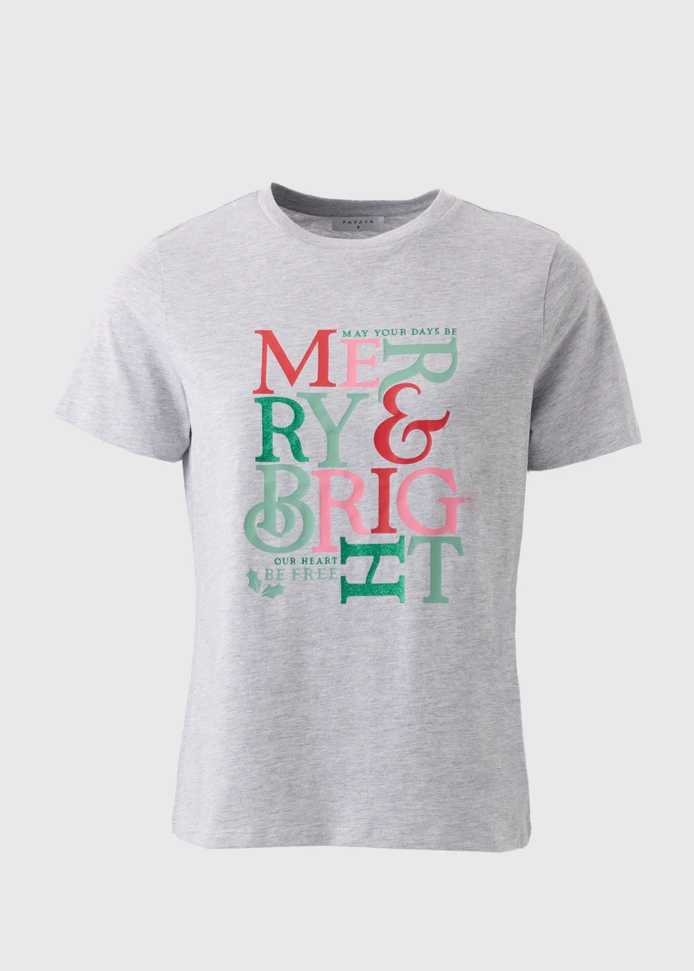 Grey Christmas Merry & Bright T-Shirt - 8 Image 4