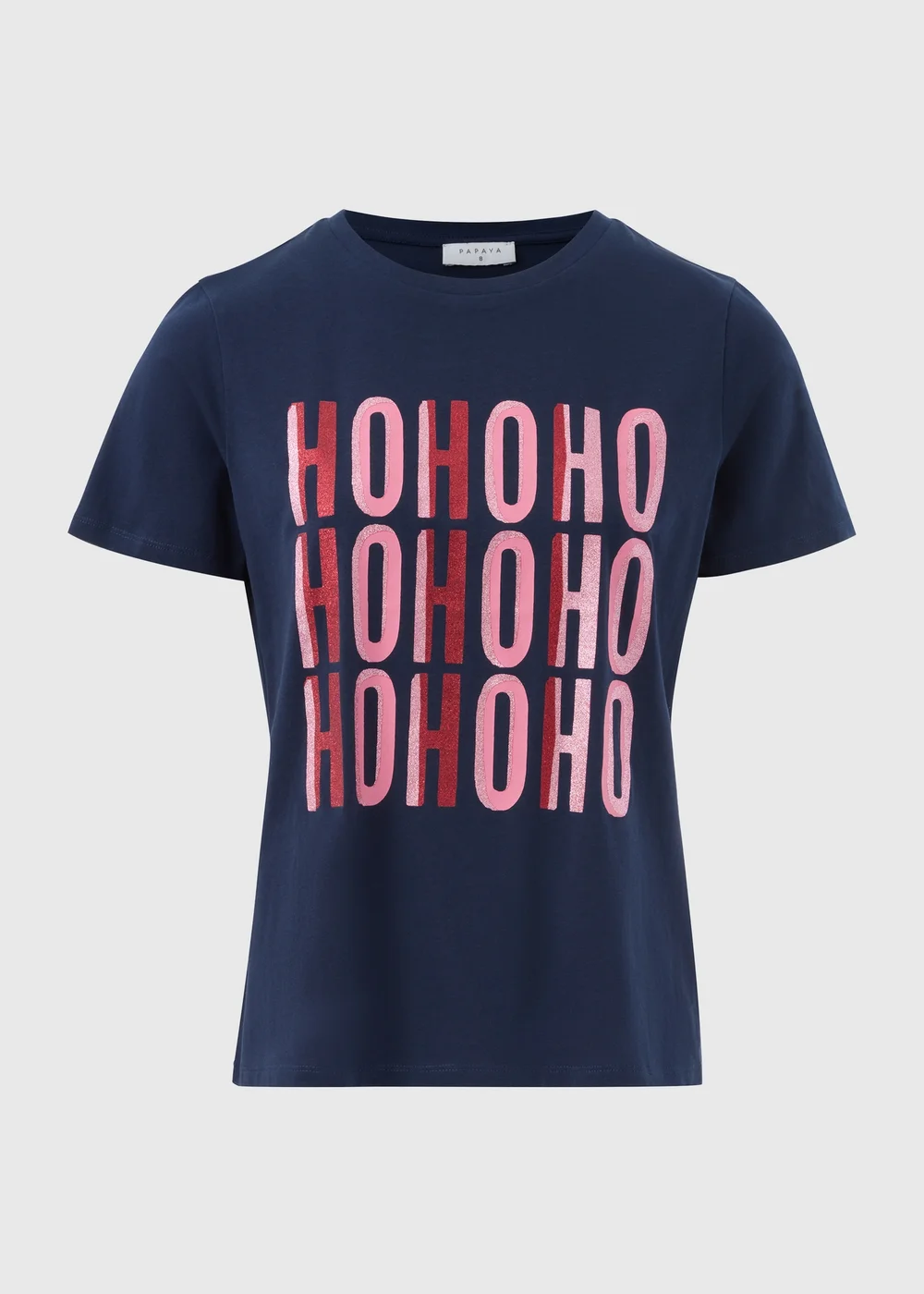 Navy Glitter Ho Ho Ho T-Shirt - 8 Image 3