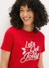 Red Let's Get Jolly T-Shirt - Size 8 Image 2