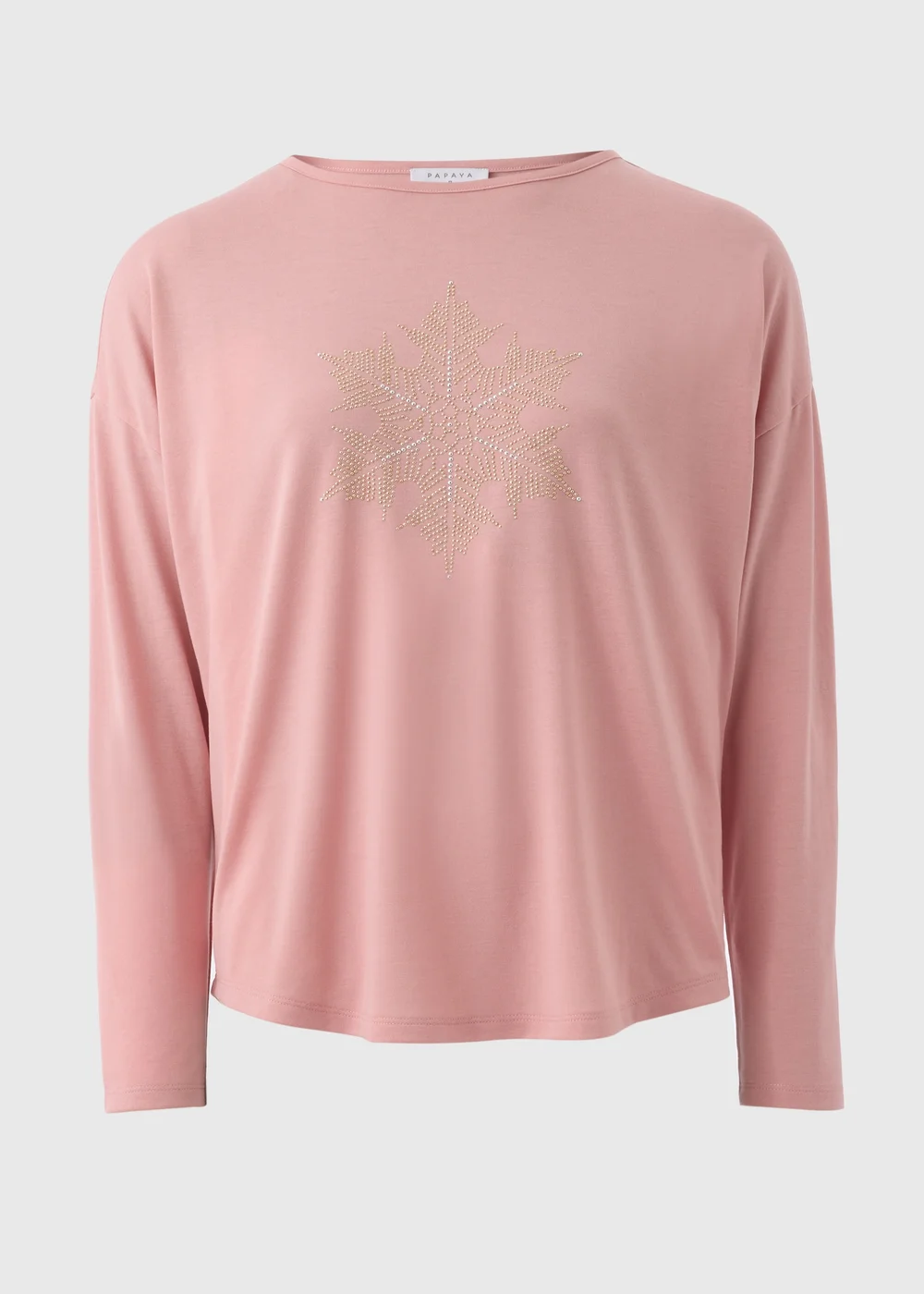 Pink Snowflake Long Sleeved Top - Size 8 Image 4