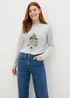 Grey Christmas Tree Long Sleeve Top - Size 8 Image 1