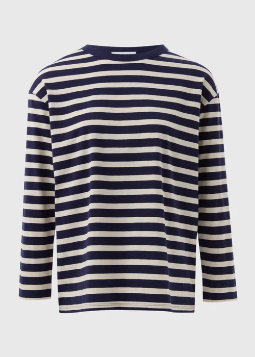 Navy Relaxed Striped T-Shirt - S Image 5