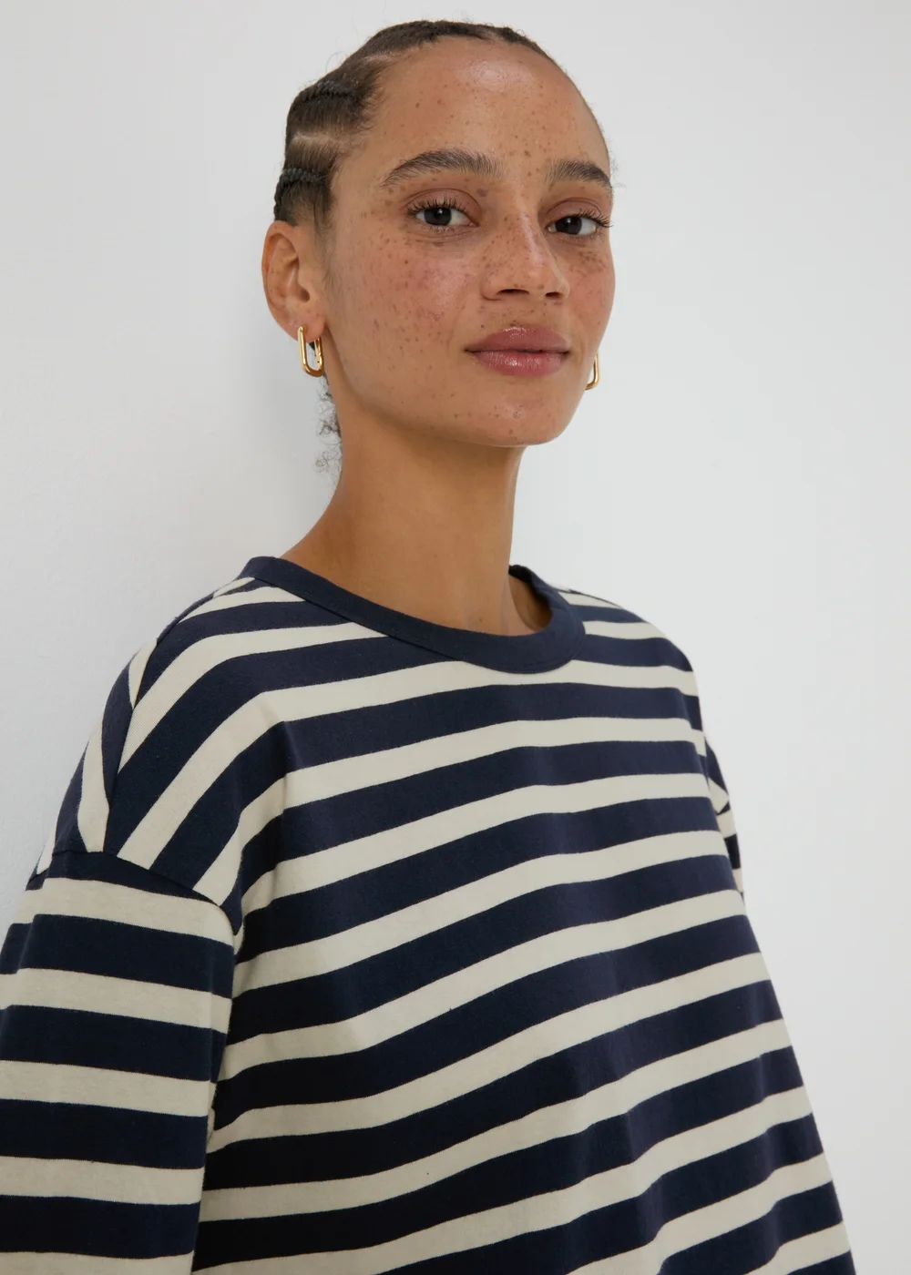 Navy Relaxed Striped T-Shirt - S Image 3
