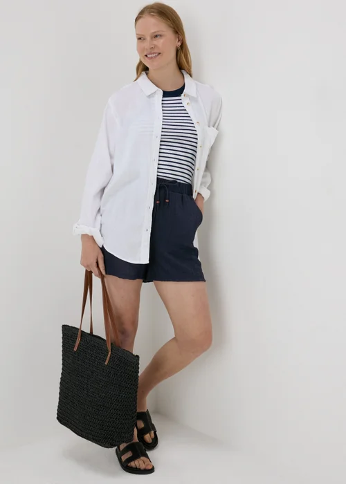 Navy Soft Textured Shorts - 8 Image 4