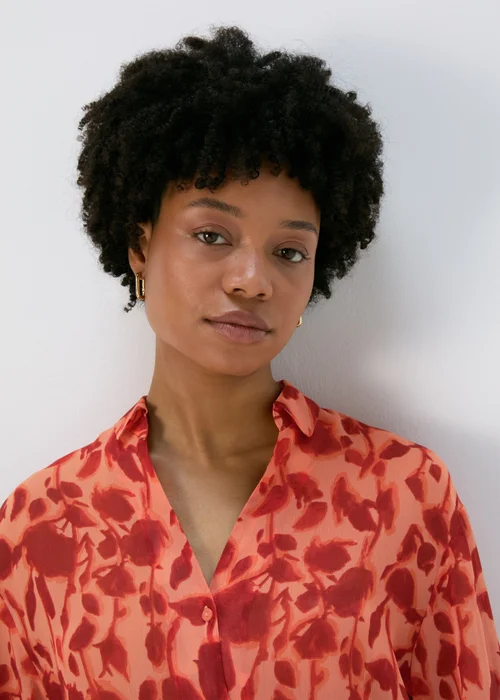 Et Vous Pink Floral Shadow Shirt - 8 Image 3