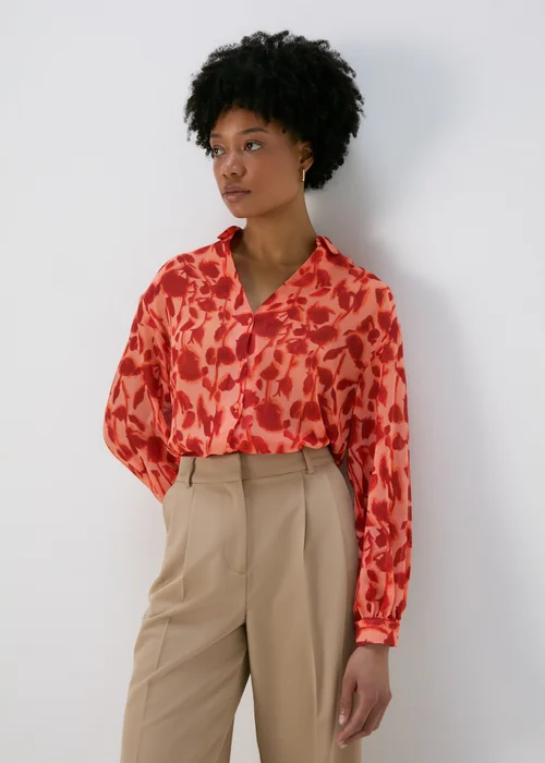Et Vous Pink Floral Shadow Shirt - 8 Image 1