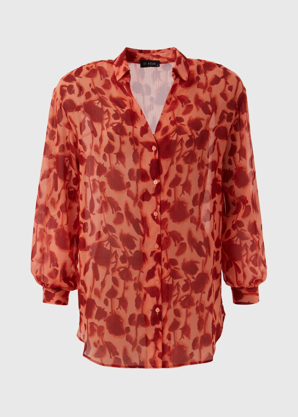 Et Vous Pink Floral Shadow Shirt - 8 Image 5