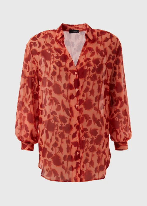Et Vous Pink Floral Shadow Shirt - 8 Image 5
