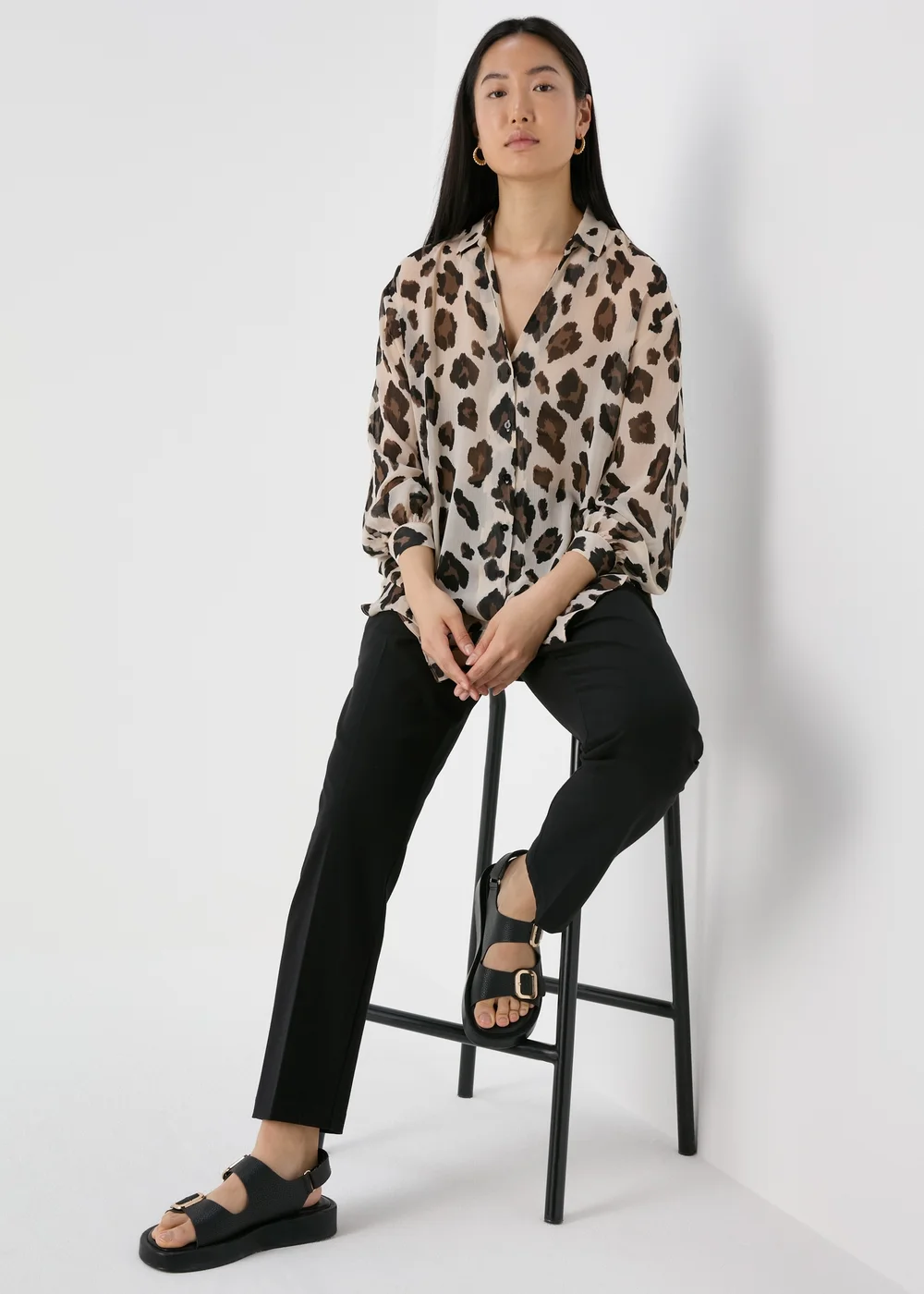 Et Vous Beige Leopard Print Shirt - 8 Image 4