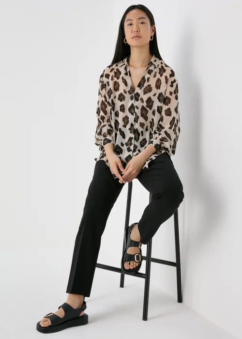 Et Vous Beige Leopard Print Shirt - 8 Image 4