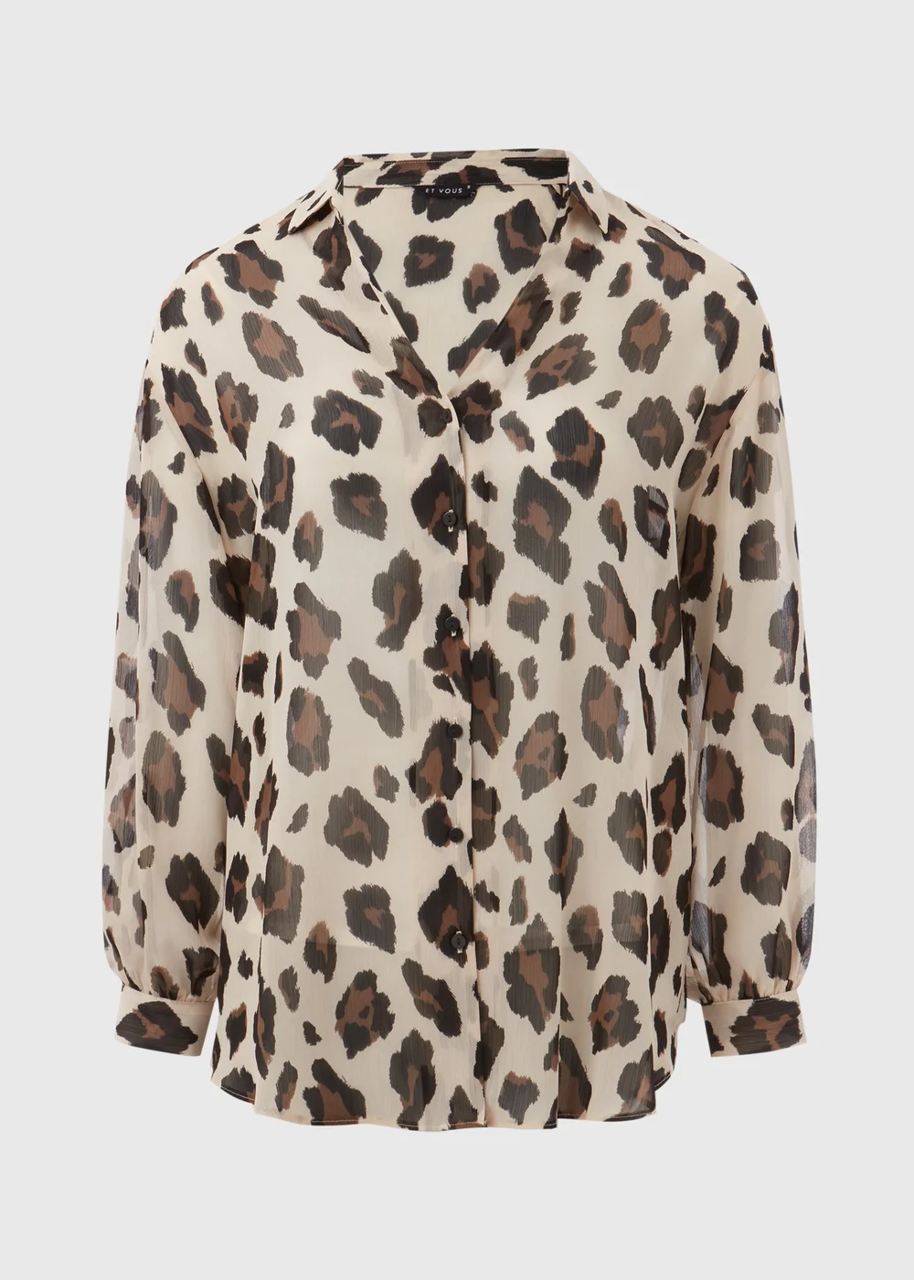 Et Vous Beige Leopard Print Shirt - 8 Image 5
