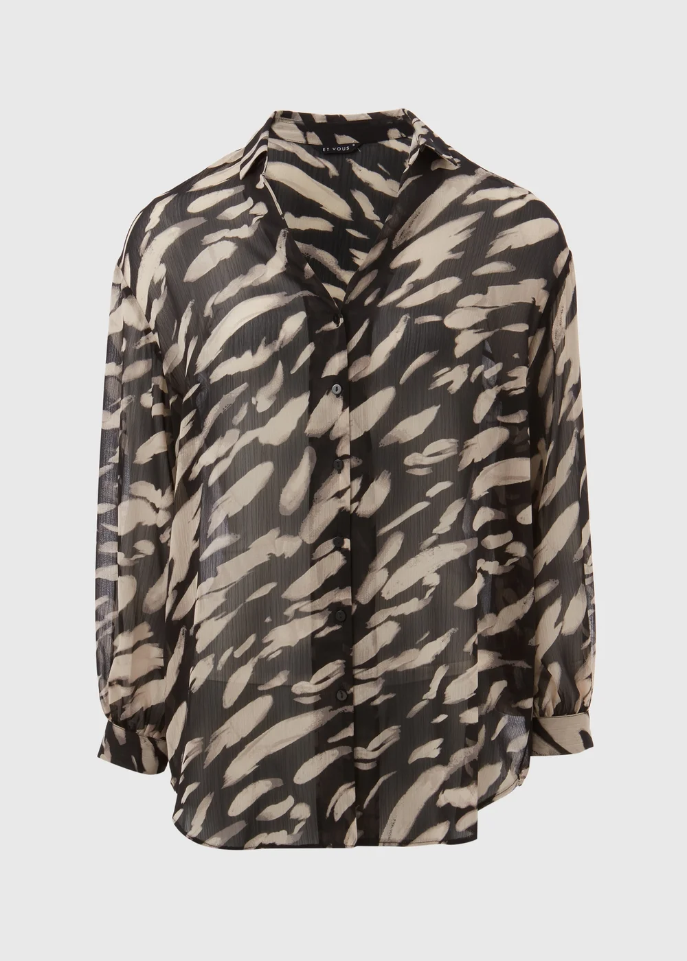 Et Vous Black Brush Print Shirt - 8 Image 5