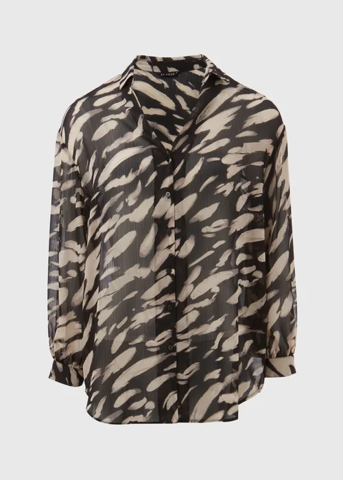 Et Vous Black Brush Print Shirt - 8 Image 5