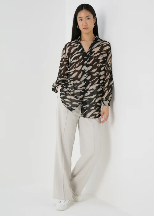 Et Vous Black Brush Print Shirt - 8 Image 4