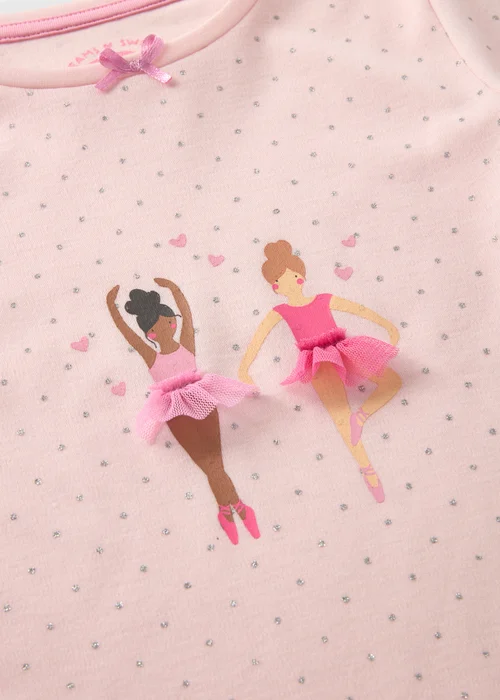 Girls Pink Ballerina Polka Dot Nightie (1-7yrs) - 1 half year to 2 Image 2