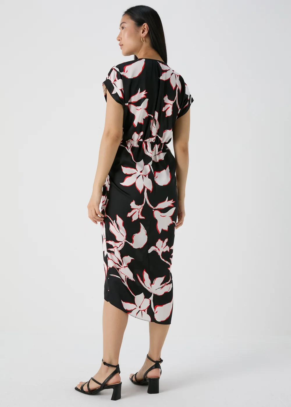 Black Floral Wrap Dress - 8 Image 2