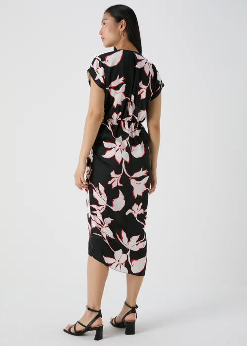 Black Floral Wrap Dress - 8 Image 2