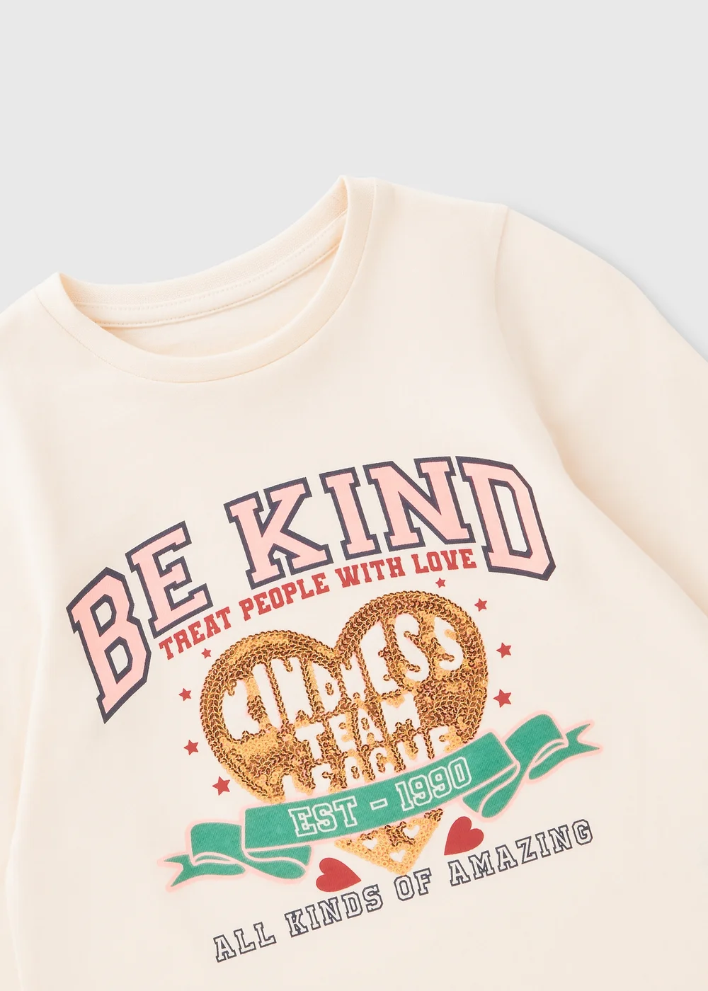 Girls Cream Be Kind T-Shirt (1-7yrs) - 1-1.5 Yrs Image 2
