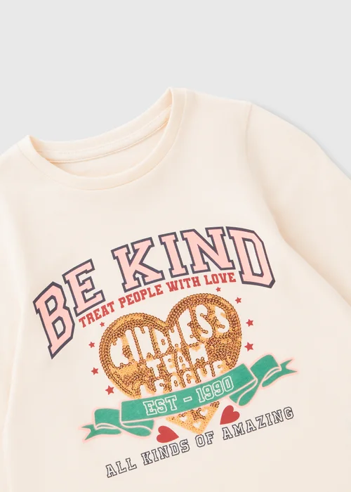 Girls Cream Be Kind T-Shirt (1-7yrs) - 1-1.5 Yrs Image 2