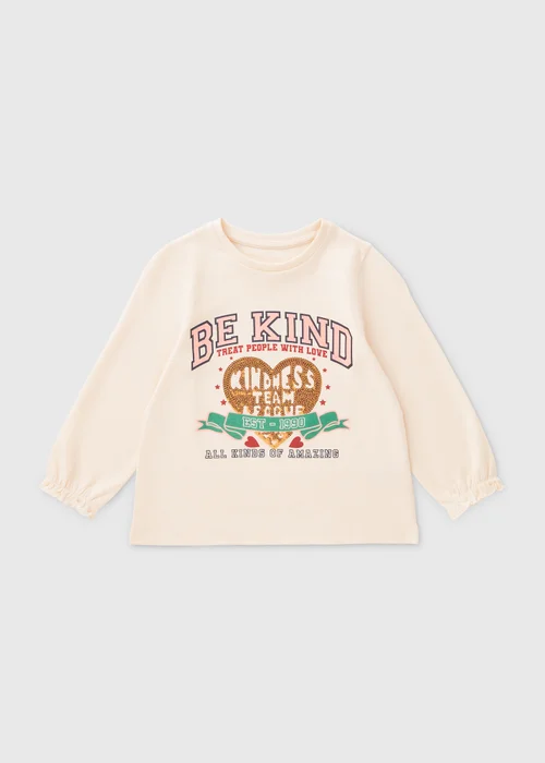 Girls Cream Be Kind T-Shirt (1-7yrs) - 1-1.5 Yrs Image 1