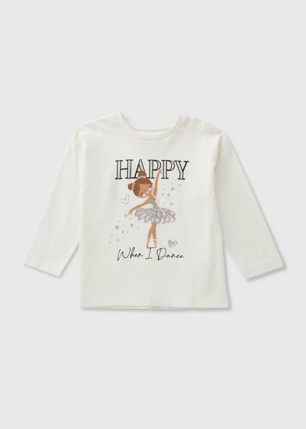 Cream Ballerina Long Sleeve T-Shirt (1-7yrs) - 1-1.5 Yrs Image 1