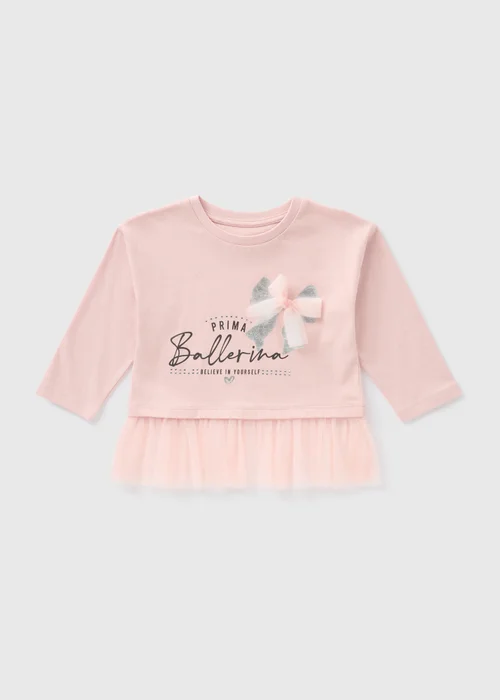 Girls Pink Ballerina Mesh Top (1-7yrs) - 1 to 1 half years Image 1