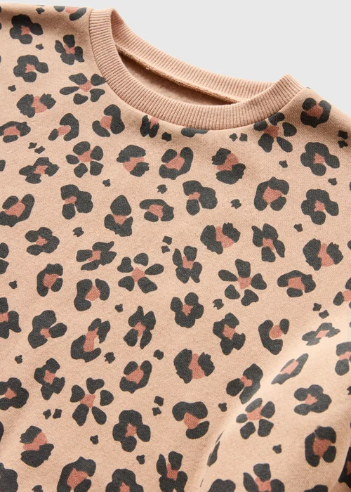 Girls Brown Leopard Print Sweatshirt (1-7yrs) - 1-1.5 Yrs Image 2