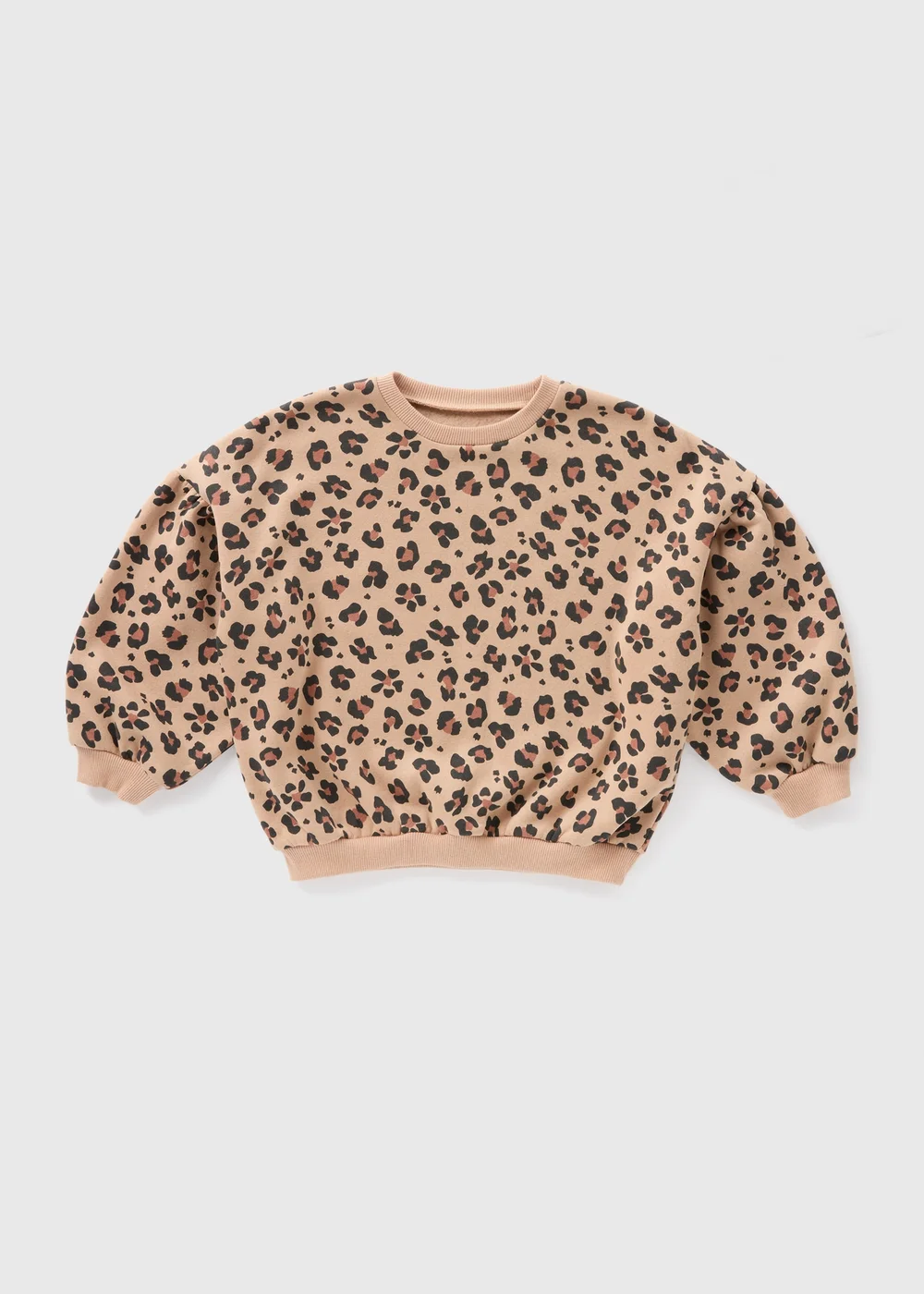 Girls Brown Leopard Print Sweatshirt (1-7yrs) - 1-1.5 Yrs Image 1