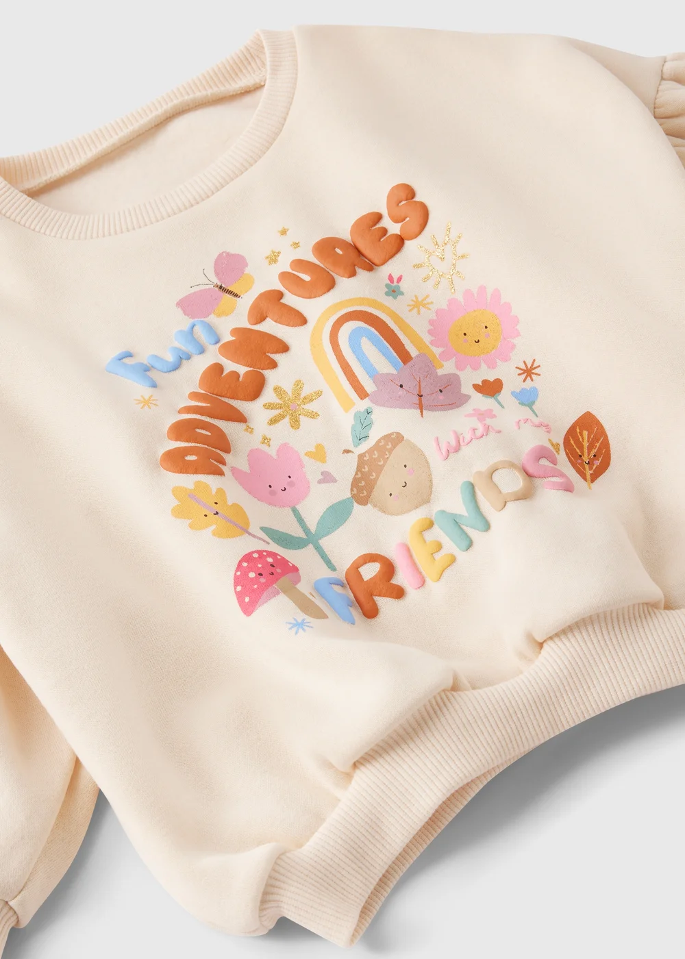 Girls Cream Adventure Sweatshirt (1-7yrs) - 1-1.5 Yrs Image 2