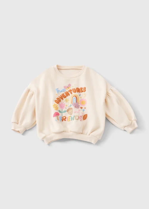 Girls Cream Adventure Sweatshirt (1-7yrs) - 1-1.5 Yrs Image 1