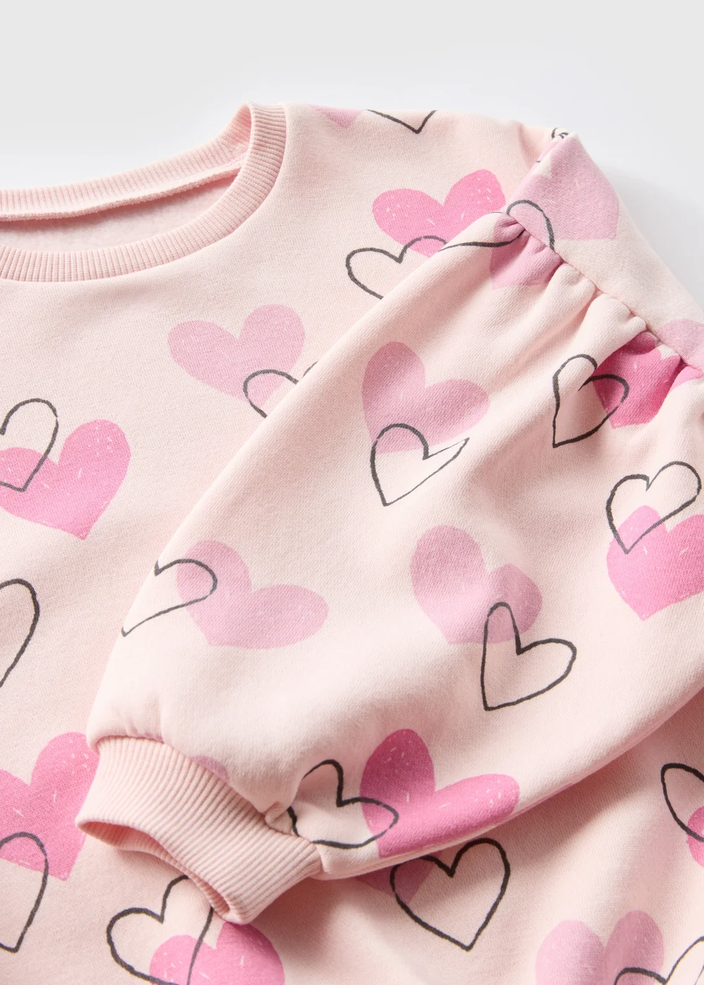 Girls Pink Heart Sweatshirt (1-7yrs) - 1-1.5 Yrs Image 2