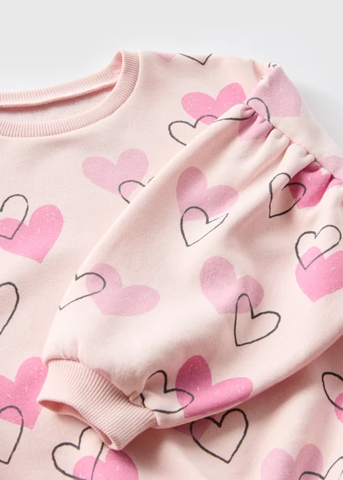 Girls Pink Heart Sweatshirt (1-7yrs) - 1-1.5 Yrs Image 2