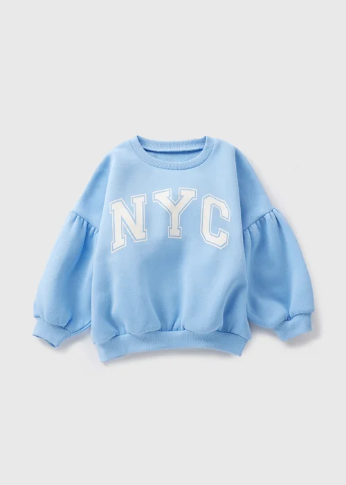 Girls Blue NYC Sweatshirt (1-7yrs) - 1-1.5 Yrs Image 1