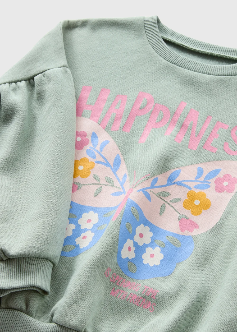 Girls Green Butterfly Sweatshirt (1-7yrs) - 1-1.5 Yrs Image 2