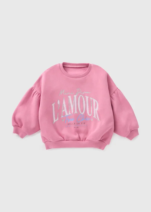 Girls Pink L'Amour Sweatshirt (1-7yrs) - 1-1.5 Yrs Image 1
