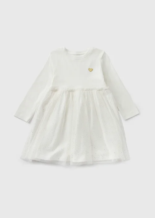 Girls Cream Mesh Tutu Dress (1-7yrs) - 1 half year to 2 Image 1