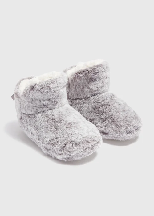 Grey Fur Boot Slipper (Younger 10-Older 5) - Size 1 Image 1