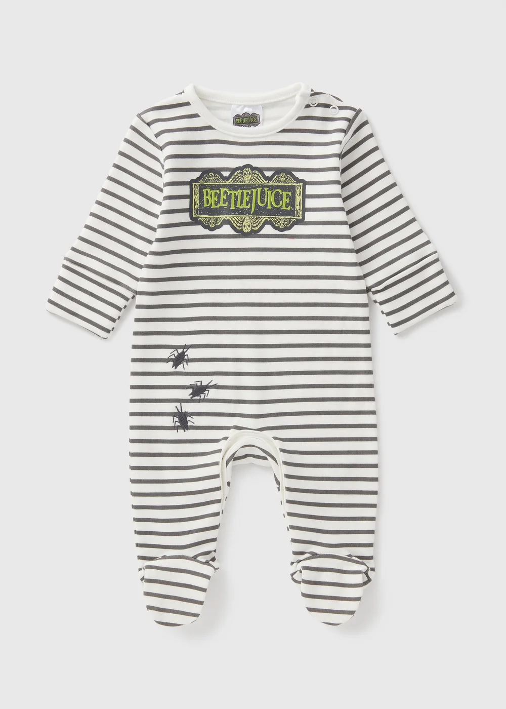 Baby White Beetlejuice Sleepsuit (Newborn-18mths) - Age 0 - 3 Months Image 1