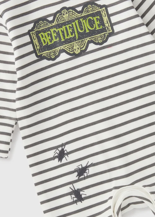 Baby White Beetlejuice Sleepsuit (Newborn-18mths) - Age 0 - 3 Months Image 2