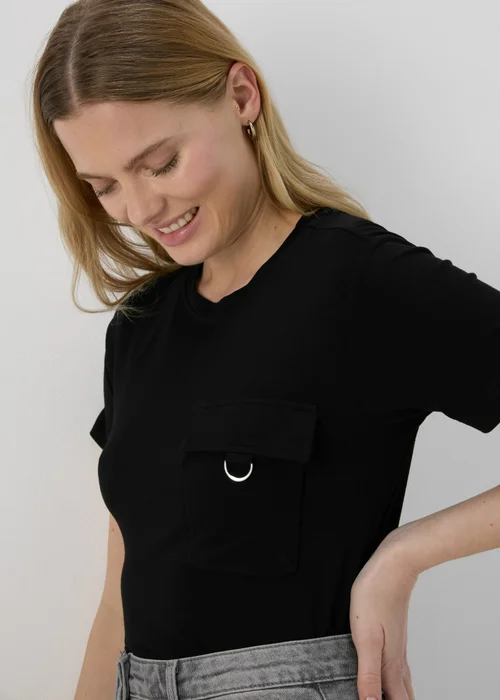 Black Pocket Detail Utility T-Shirt - 8 Image 3