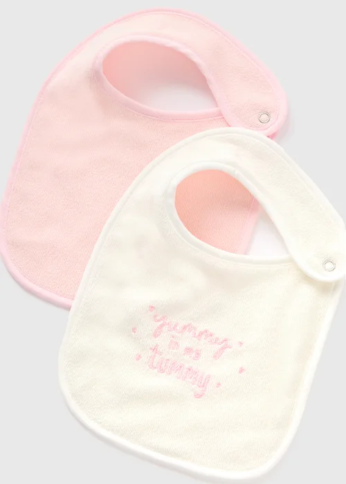 5 Pack Baby Pink Bibs - One Size Image 2