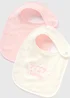 5 Pack Baby Pink Bibs - One Size Image 2