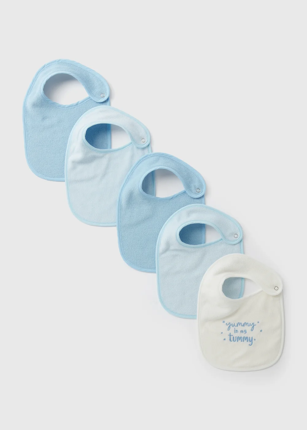 5 Pack Baby Blue Bibs - One Size Image 1