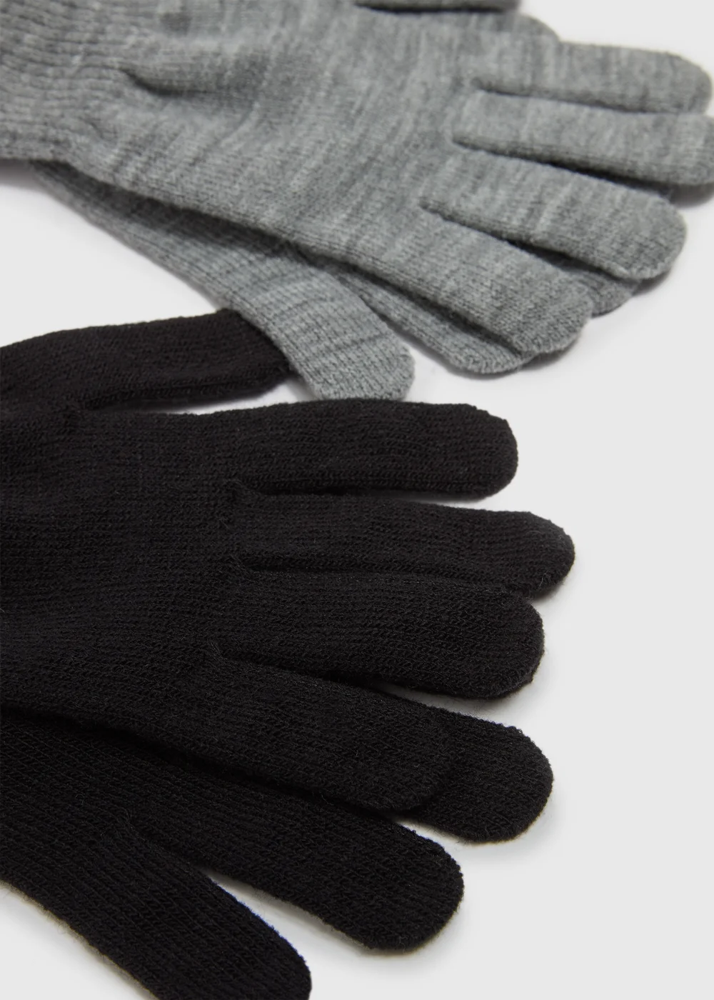 2 Pack Black & Grey Gloves - One Size Image 2