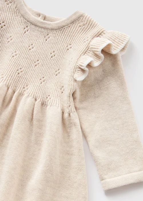 Baby Ecru Knitted Dress & Tights Set (Newborn-23mths) - 0-3 months Image 2