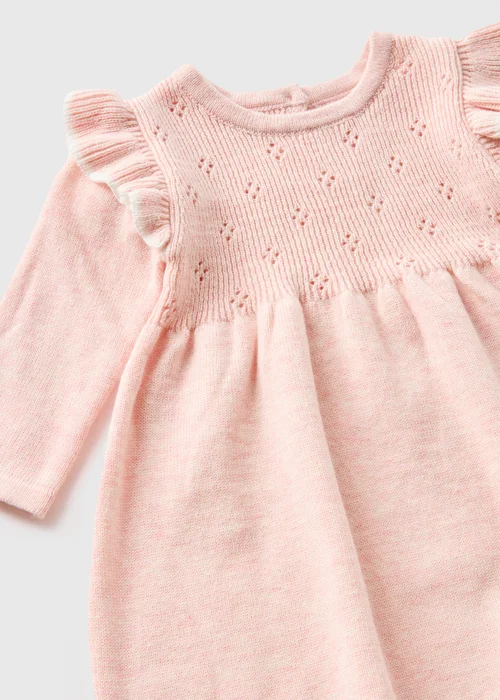 Baby Pink Knitted Dress & Tights Set (Newborn-23mths) - 0-3 months Image 2