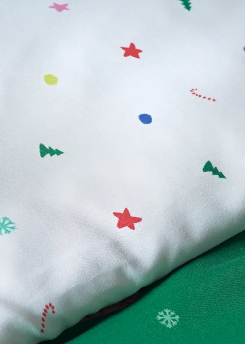Joyful Green Christmas Dog Print Duvet Set - Single Image 3