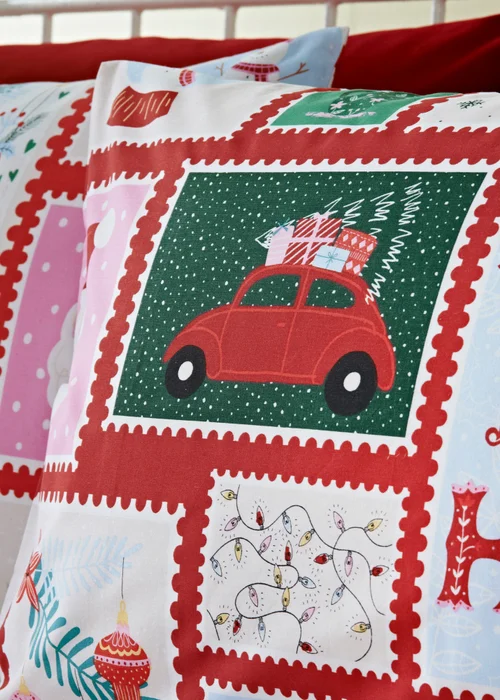 Joyful Christmas Postcard Duvet Set - Single Image 2