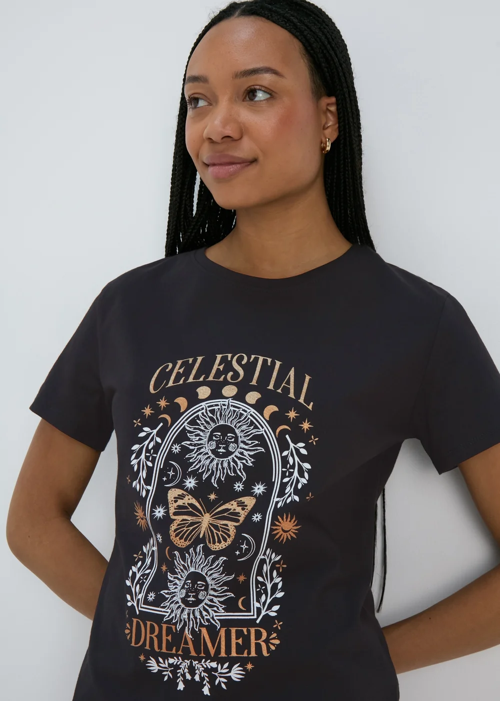 Black Celestial Graphic T-Shirt - 8 Image 4